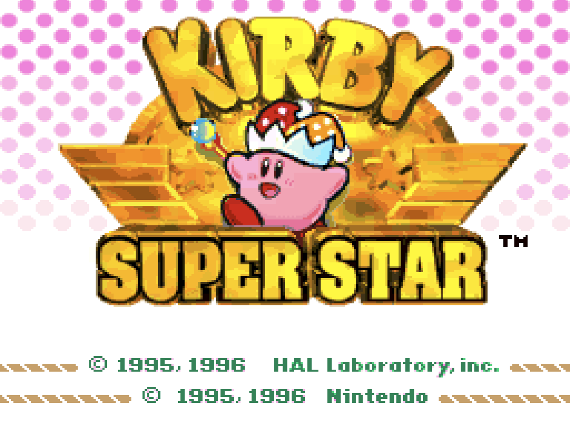 Kirby Super Star title screen